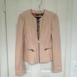 Black Rivet Pink Leather Jacket